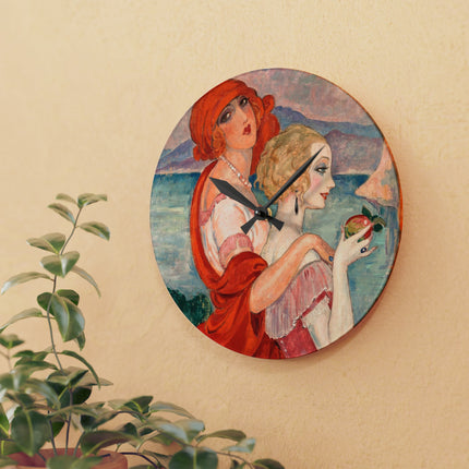 Sur la Route d'Anacapri by Gerda Wegener Acrylic Wall Clock, Round and Square