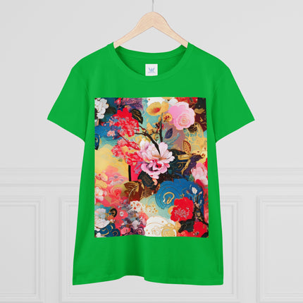 Women's Ethereal Irises Print Midweight Cotton Tee