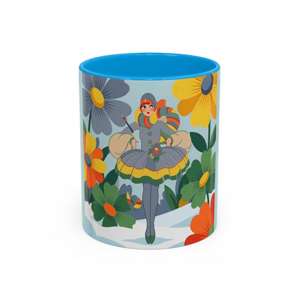 ❄️🌼 The Winter Flower Wanderer Colorful Mug – Colorful Art Deco Snow Fantasy