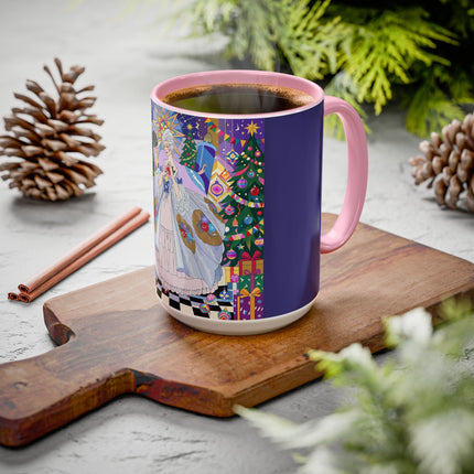 🎄✨ The Lady Of The Christmas Ornament Colorful Mug – Art Deco Holiday Fantasy