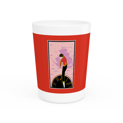 Woman Waiting for her Beloved at 1:59 by Kobayashi Kaichi Ceramic Shot Glass