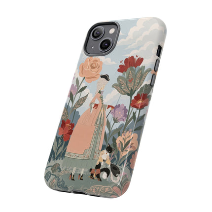 🌹🐈 The Lady And Puss In Boots Phone Case – Art Deco Floral Whimsy