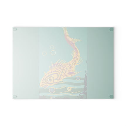 Golden Serenity Glass Cutting Board