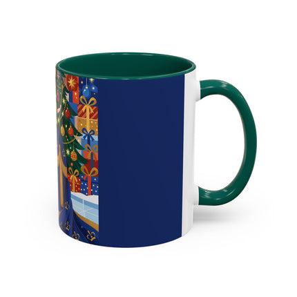 👑🎄 The Christmas Queen Of Golden Bells Colorful Mug – Art Deco Holiday Elegance