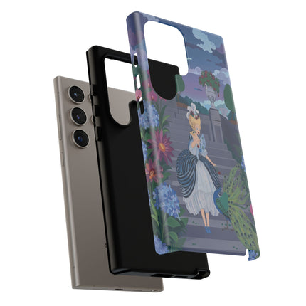 🦚🌸 The Peacock Garden Terrace Phone Case – Art Deco Floral Elegance