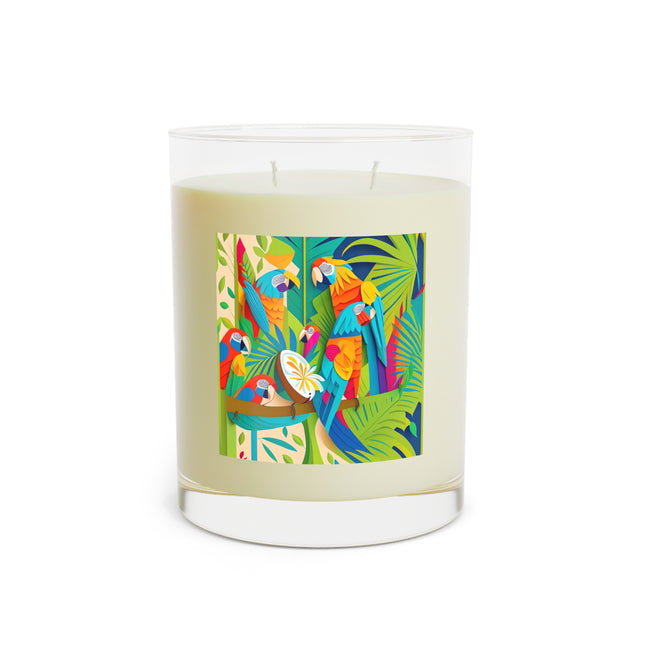 Colorful Macaws Scented Candle - Full Glass, 11oz - The White Tea & Fig, The Lavender & Sage, and The Ocean Mist & Moss