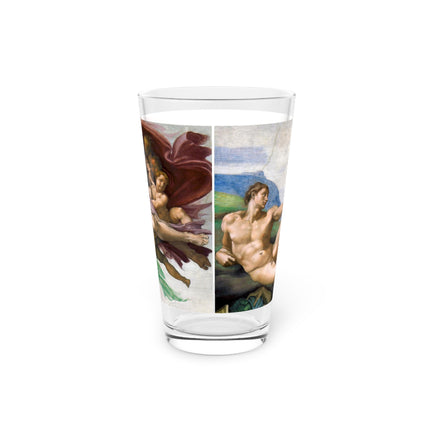 The Creation of Adam by Michelangelo Buonarroti Glass, 16oz