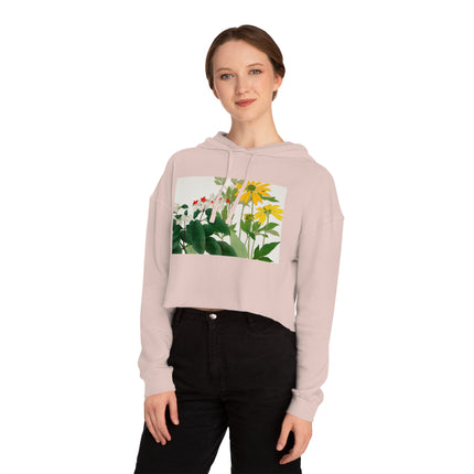 Clerodendrum & Rudbeckia by Tanigami Kônan Women’s Cropped Hooded Sweatshirt