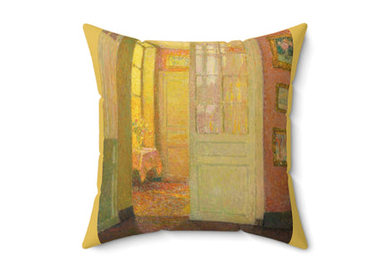 Interior, Window Light by Henri Le Sidaner Spun Polyester Square Pillow