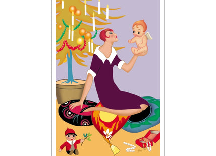 Art Deco Christmas Kiss-Cut Stickers (4 Sizes)