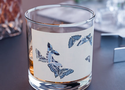 One Thousand Butterflies by - Kamisaka Sekka Rocks Glass, 10oz