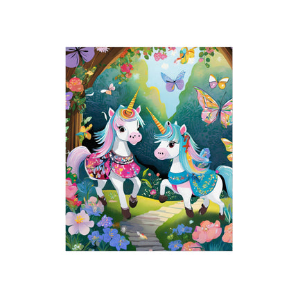 Baby Unicorns and Fluttering Butterflies Fine Art Posters