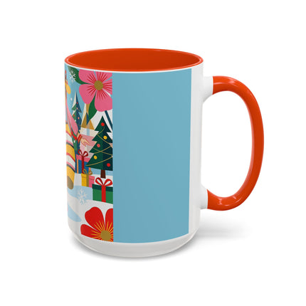 🌼🎄 The Christmas Blossom Belle Colorful Mug – Colorful Art Deco Holiday Fantasy