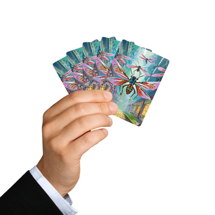 Neon Swarm Playing Cards