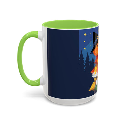 🎃🐈‍⬛ The Little Pumpkin Witch And Her Black Cat Colorful Mug – Whimsical Halloween Charm