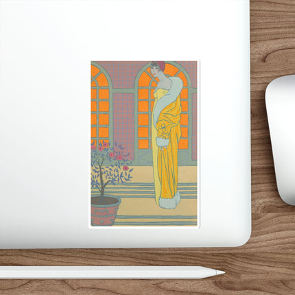 Sur Les Marches Du Jardin by Georges LePape Die-Cut Stickers (5 Sizes)