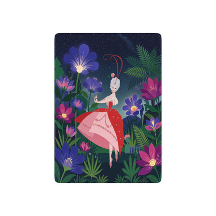 🌙🌺 The Lady Of The Midnight Flower Garden Playing Cards – Art Deco Floral Fantasy