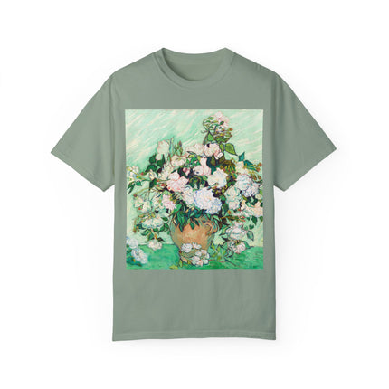 Roses by Vincent Van Gogh Unisex Garment-Dyed T-shirt