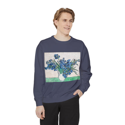 Irises by Vincent Van Gogh Unisex Garment-Dyed Sweatshirt