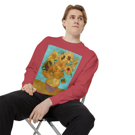 Vase with Twelve Sunflowers by Vincent Van Gogh Unisex Garment-Dyed Sweatshirt