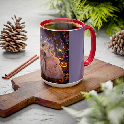 🎃🌙 The Midnight Court Of Pumpkin Grove Colorful Mug – Elegant Halloween Masquerade