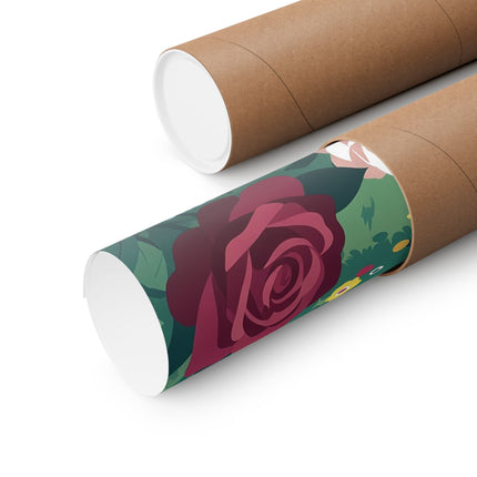 🌺👑 The Lady Of The Grand Flower Garden Matte Vertical Poster – Art Deco Floral Elegance