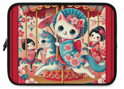 Geisha Kitten's Enchanted Carousel Laptop Sleeve