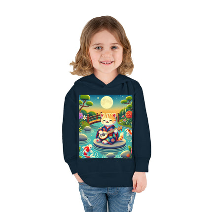 Melodic Kitten by the Koi Pond Toddler Pullover Fleece Hoodie