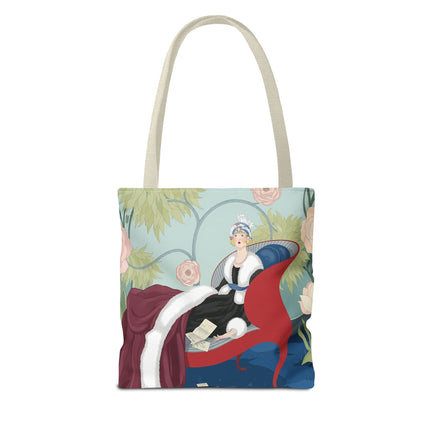 💌🌸 The Lady Of The Secret Letters Tote Bag – Art Deco Floral Elegance
