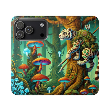 🐅🌿 Silent Stripes Flip Case – Stealth, Grace & Enchanted Forest