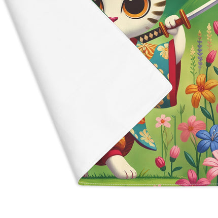 🐱⚔️ Samurai Kitten Placemat – Whimsical Japanese Adventure Fantasy