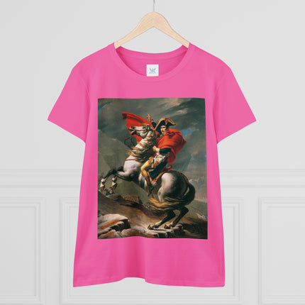 Napoleon Crossing the Alps by Jacques-Louis David Women's Midweight Cotton Tee