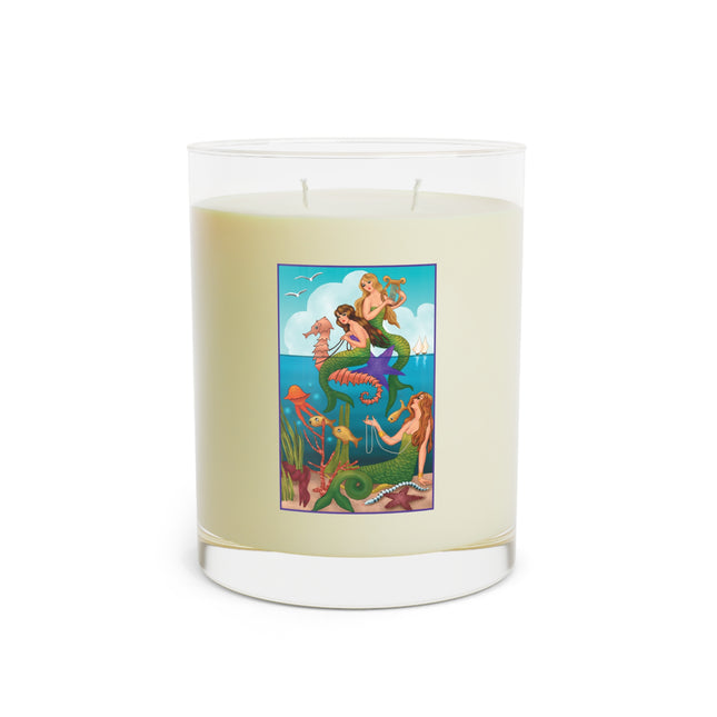 Three Mermaids and Strings of Pearls Scented Candle – Full Glass, 11oz