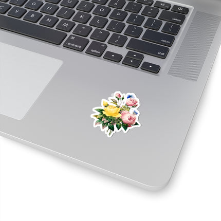 Yellow Rose and Cabbage Rose botanical illustration by Pierre-Joseph Redouté Kiss-Cut Stickers (4 Sizes)