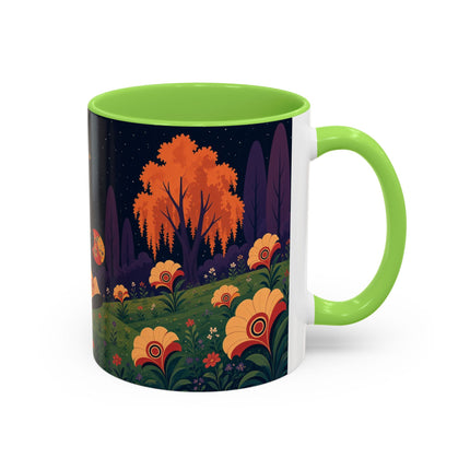 🌙🌼 The Moonlit Floral Dancer Colorful Mug – Art Deco Garden Fantasy