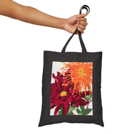 Dahlia by Tanigami Kônan Cotton Canvas Tote Bag