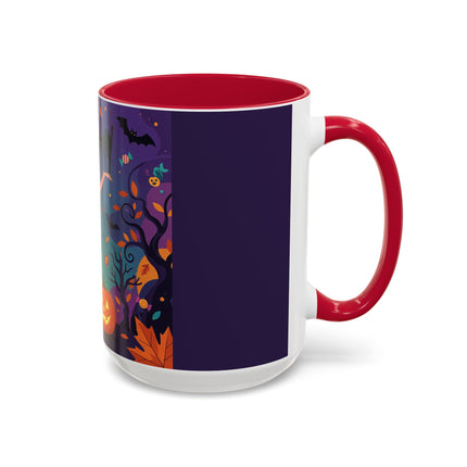 🐈‍⬛🎃 The Midnight Black Cat Masquerade Colorful Mug – Whimsical Halloween Elegance