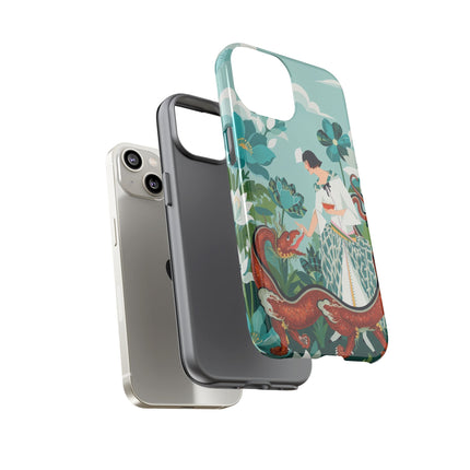 🐉🌿 The Dragon Keeper Phone Case – Art Deco Floral Fantasy