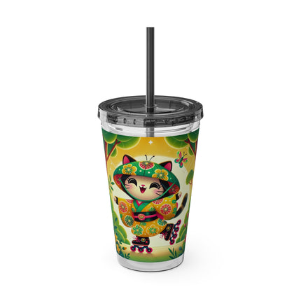 Firefly Dance on Wheels Sunsplash Tumbler with Straw, 16oz
