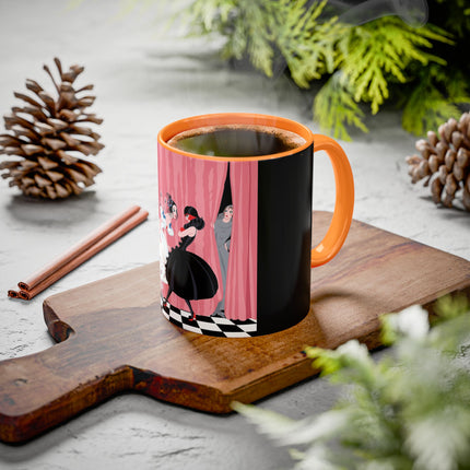 The Ladies Behind The Velvet Curtain Colorful Mugs – Art Deco Theatrical Elegance