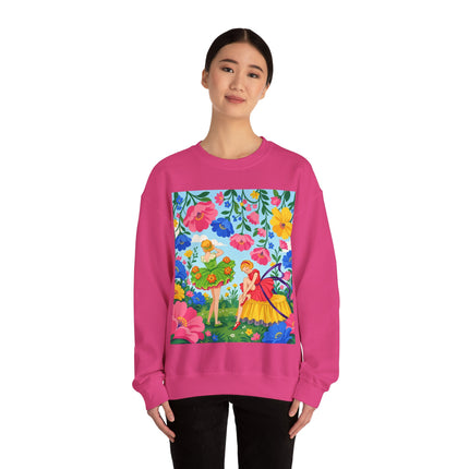🌸🧚 The Fairies In The Flower Garden Crewneck Sweatshirt – Art Deco Floral Whimsy