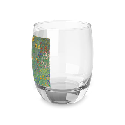 Farm Garden with Sunflowers by Gustav Klimt Whiskey Glass