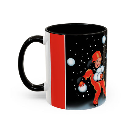 A Festive Snowball Toss Colorful Mugs (11oz, 15oz)