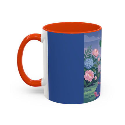 The Lady Of The Garden Stroll Colorful Mugs – Art Deco Botanical Elegance
