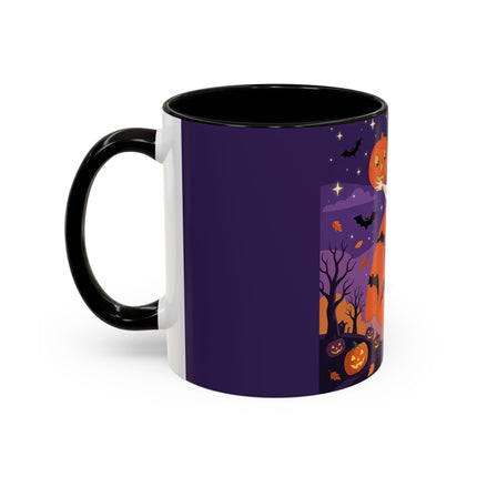 🎃🌕 The Pumpkin Moon Enchantress Colorful Mug – Elegant Halloween Masquerade