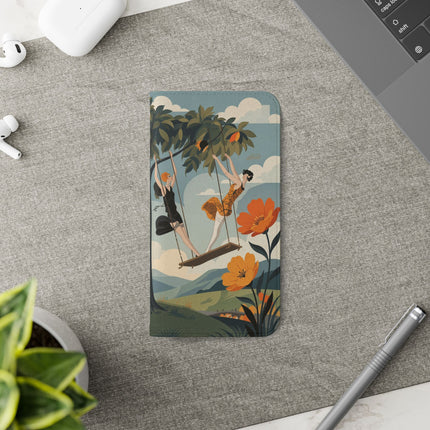 🌳🌺 The Ladies Of The Garden Swing Flip Case – Art Deco Floral Adventure