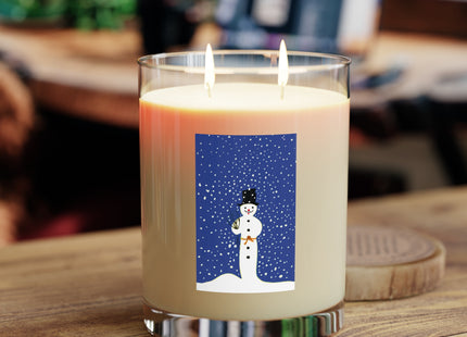 Snowman in Falling Snow Scented Candle - Full Glass, 11oz