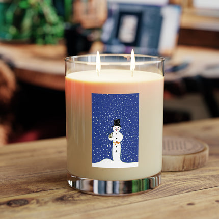 Snowman in Falling Snow Scented Candle - Full Glass, 11oz