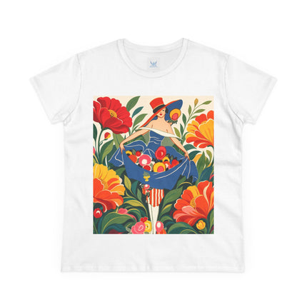 🌺🎩 The Grand Flower Market Cotton Tee – Art Deco Floral Fashion