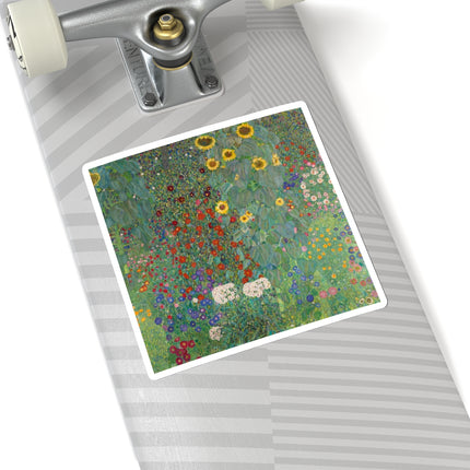 Farm Garden with Sunflowers by Gustav Klimt Kiss-Cut Stickers (4 Sizes)